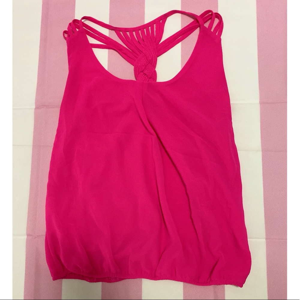 Scrunched Neon Pink Tank Top